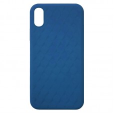 Capa para iPhone X e XS - Case Silicone Padrão Apple 3D Azul